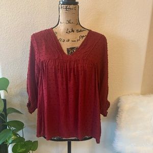 Grace & Lace Emma dobby dot boho blouse